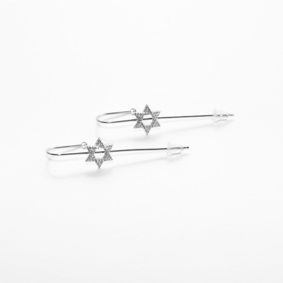 Star of David Pin Earrings