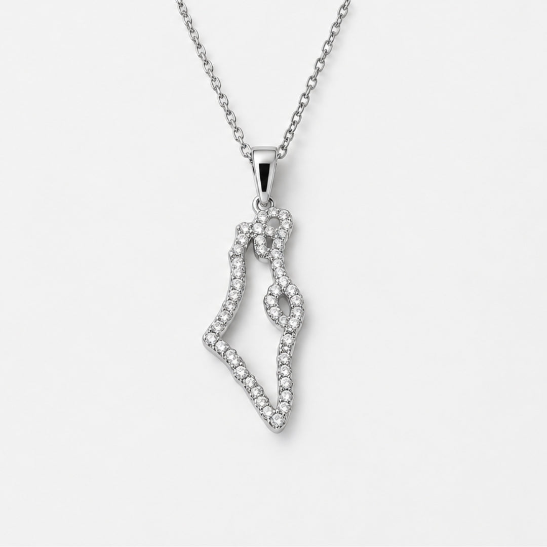 Mini Map of Israel Necklace