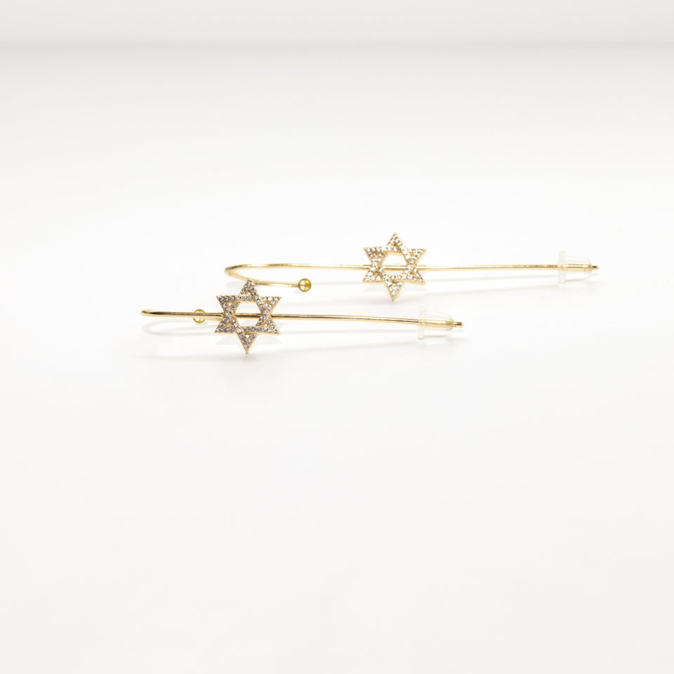 Star of David Pin Earrings